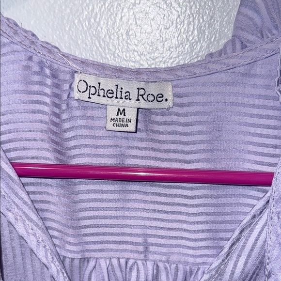 Ophelia Roe Medium Sheer Lavender Striped Sleeveless Top - Picture 9 of 9